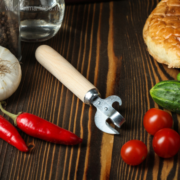 Нож консервный с деревянной ручкой, с заклепками/4937181