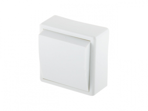 Выключатель 1 клав. (открытый, до 6А) белый, Эконом, Юпитер (А1 6-116) (JP7421-01)