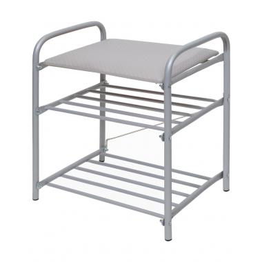 Банкетка для обуви, 500х330х450 мм, серебряный, NIKA (Б1/С)