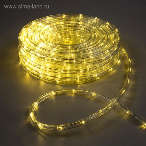 Световой шнур Luazon Lighting 10 мм, 20 м, 8 режимов, свечение тёплое белое /1589833