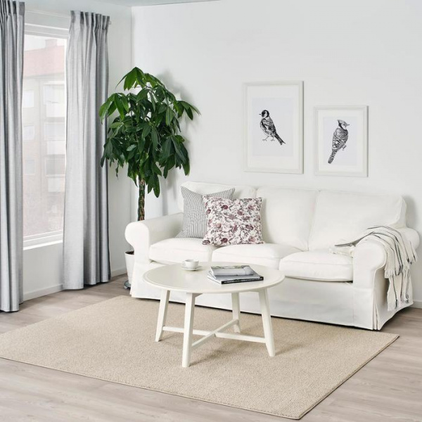 Ковер СПОРУП, короткий ворс, 170x240 см, цвет светло-бежевый/7024318