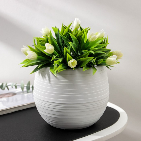 Горшок для цветов «Япония» 1,2 л, цвет белый /4964785