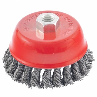 Щетка для УШМ, 100 мм, М14, "чашка", крученая металлическая проволока// MATRIX 74628