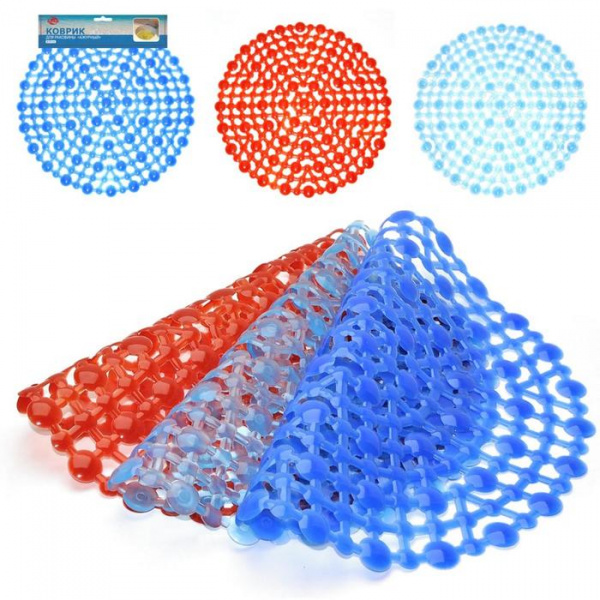 Коврик для раковины "Ажурный", круг  29 см, МИКС 7483319