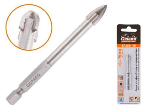 Сверло по кафелю/стеклу 6х75мм/GP2081-06