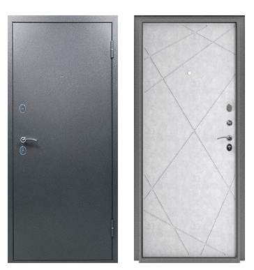 Дверь ТИТАН ДИАГОНАЛЬ-2050/860/ R бетон с.графит
