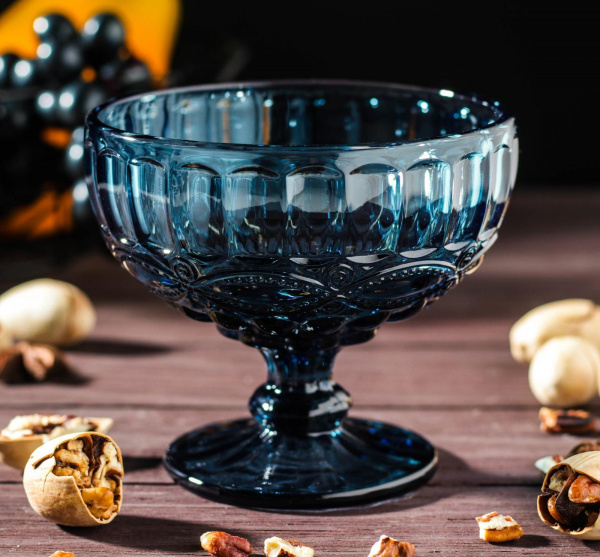 Креманка круглая 350 мл "Ла-Манш" 12х10,5 см, синяя /1390421