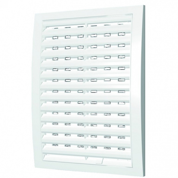Решетка вентиляционная наружная, регулируемая, разъемная 150х150, ASA-пластик