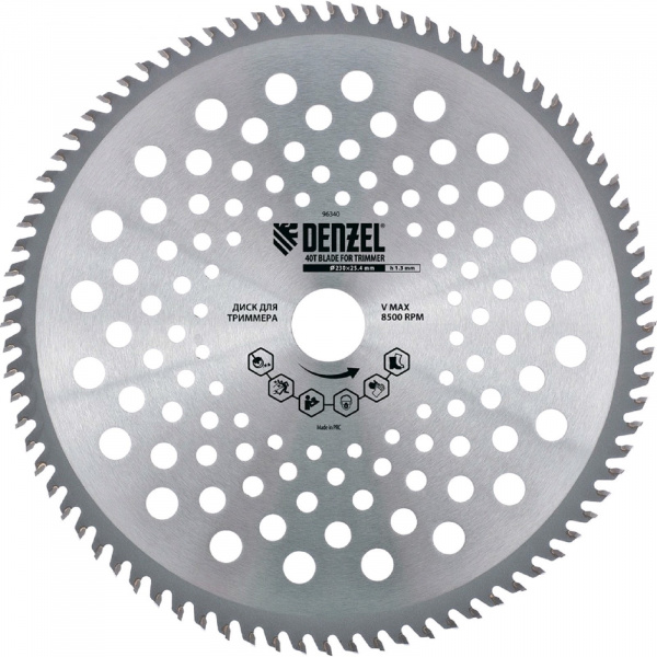 Диск для триммера, 230 х 25.4 мм, толщина 1.3 мм, 40 зубьев Denzel/96340