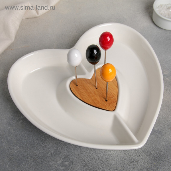 Менажница "Эстет" в наборе со шпажками 6шт 1159156