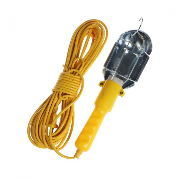 Светильник переносной Luazon Lighting, с выключателем под лампу E27, 15 метров, желтый /7006512