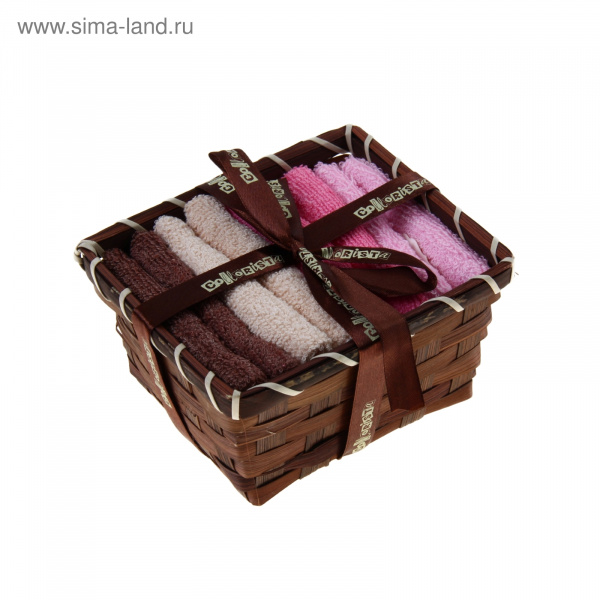 Набор полотенец в корзинке "Collorista" Rose 30х30шт 4шт 909386