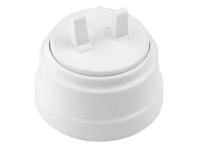 Выключатель 2 клав. тумблер. (открытый, до 10А) белый, Ретро, BYLECTRICA (А510-2204)