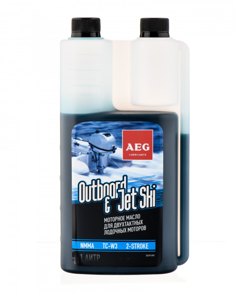 Моторное масло для 2Т лодочных моторов AEG Outboard&JetSki 2Т Oil NMMA TC-W3 1 л 33371