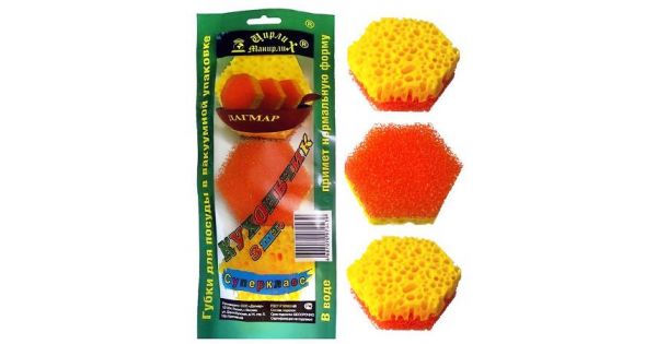 Губки для посуды КУХОНЬЧИК-ТЕФЛОНЧИК 3шт Цирлих