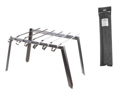 Подставка под шампура + 6 шампуров в чехле (400х250, тол. 0,7мм; шампур 370х10мм), PERFECTO LINEA 