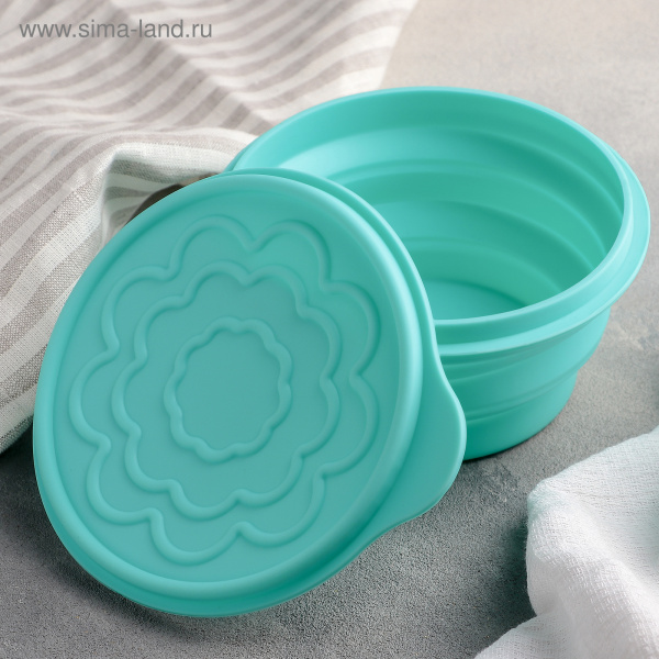 Миска с крышкой складная 17х15х5см, МИКС