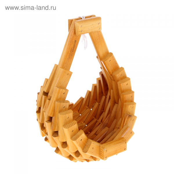 Кашпо настенное деревянное "Сфера" 26х26х42см светлое 1070748