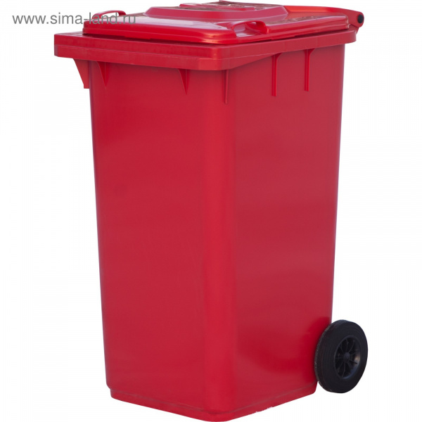 Мусорный контейнер на 2-x колесах с крышкой 240 л красный /4460768