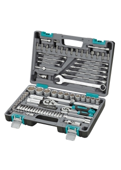 Набор инструмента, 1/2", 1/4" Cr-V, пластиковый кейс, 82 предм. /14105