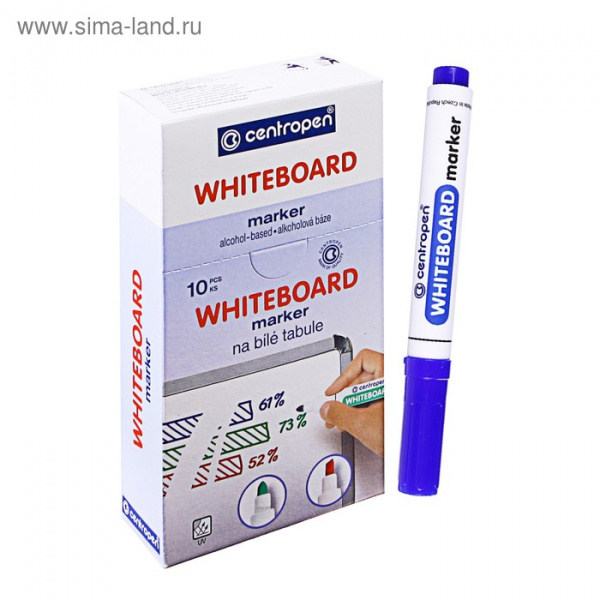 Маркер для доски 5.0 мм Centropen 8559, линия 2,5 мм, цвет синий/2468306