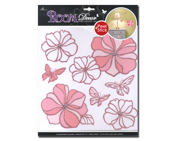 Наклейка Цветы стразы RDA7701