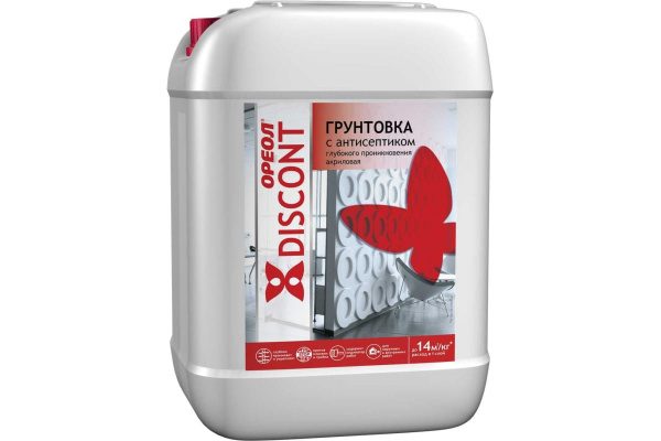 Грунтовка "ОРЕОЛ" глубокого проникновения водно-дисперсионная полиакриловая для наружных и вн. 1кг