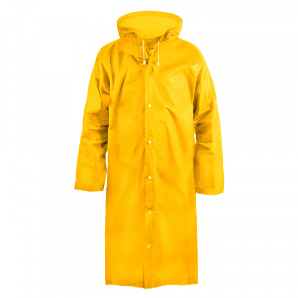 Дождевик желтый/серый EVA с капюшоном (на кнопках) 110 мк Komfi