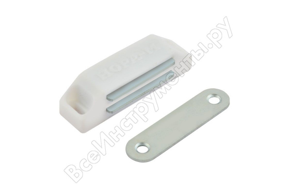 Защелка магнитная №2 (58мм) белая/Нора-М/р648