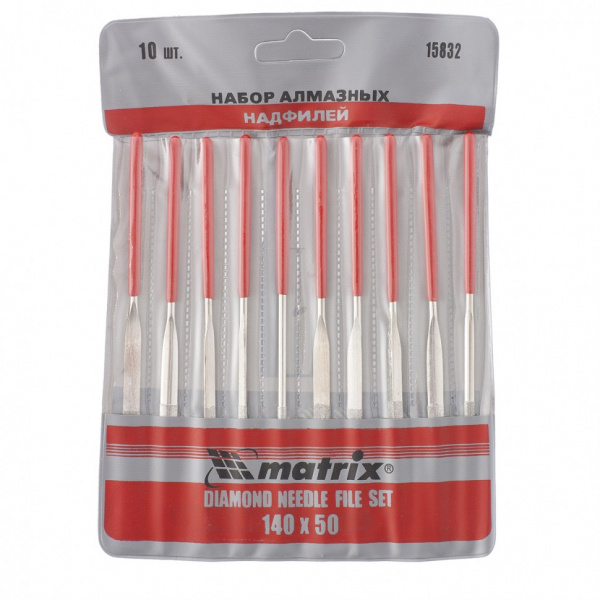 Набор надфилей алмаз 140х50х3 10шт/15832