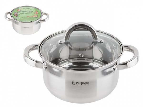 Кастрюля из нерж.стали, 2.4 л, ф 18 x 10.5 см,  (50-518105)