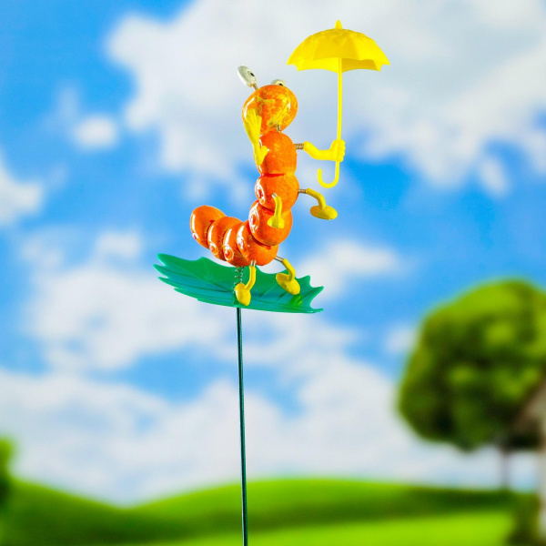 Декор садовый "Гусеница с зонтиком" 1206549