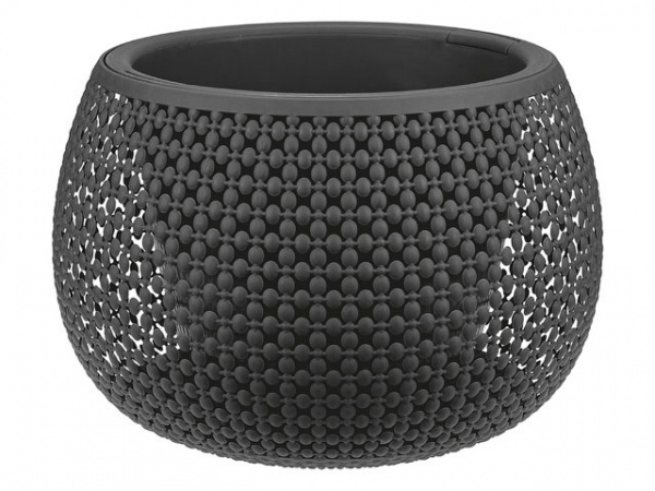 Кашпо ПИРУЛА 4 л с поддоном (графитовый) IDEA (М3101)