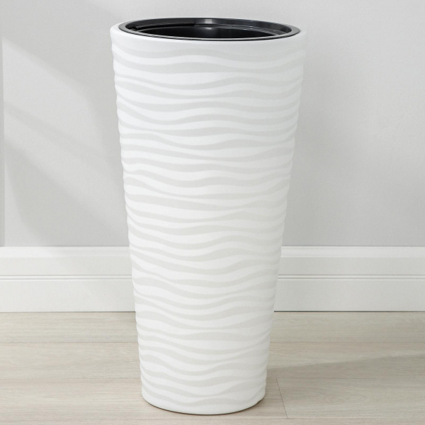 Кашпо для цветов со вставкой «Оазис», 25 л (5 л), цвет белый/6628627