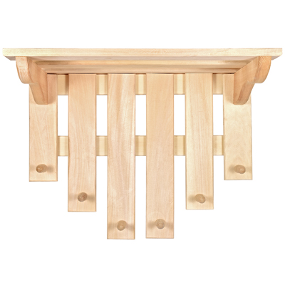 Полка с вешалкой, 6 рожков /03580