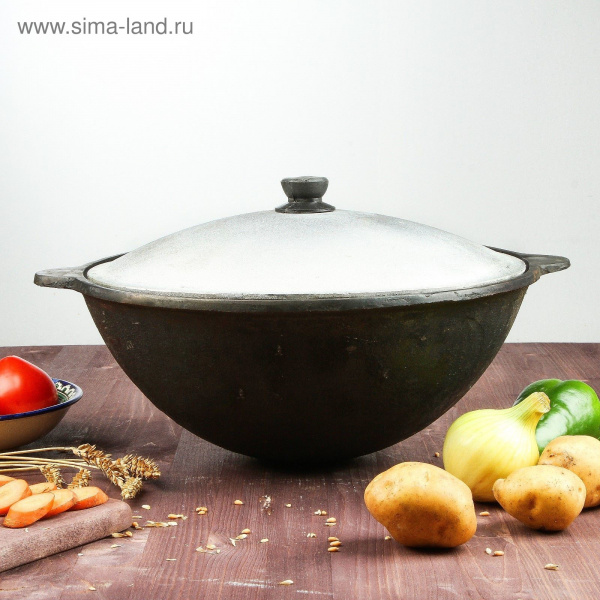 Казан с крышкой, 6 л, круглое дно/2331237