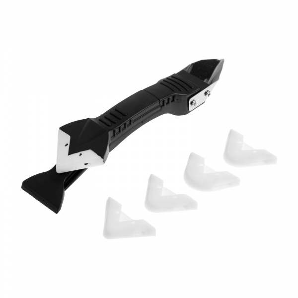 Скребок-шпатель для удаления и выравнивания герметика ТУНДРА, металл, 3 в 1, 5 насадок /9043523