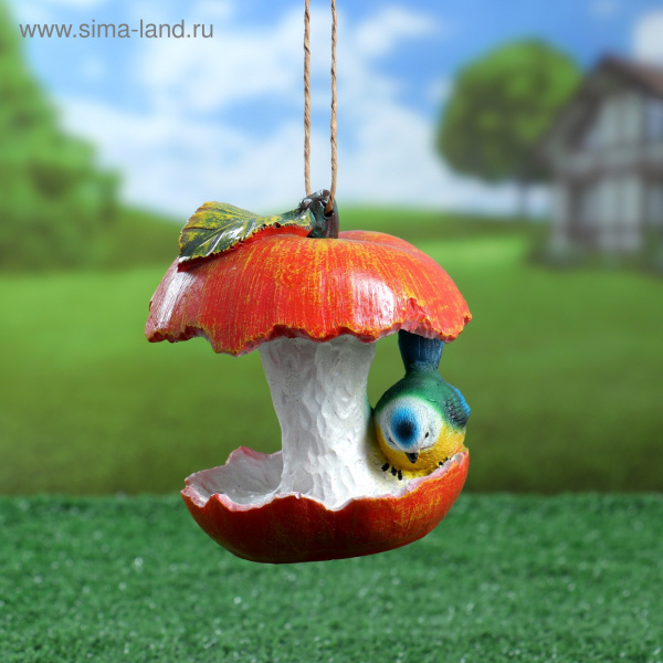 Подвесной декор "Кормушка Яблоко" 13х14см /4932835