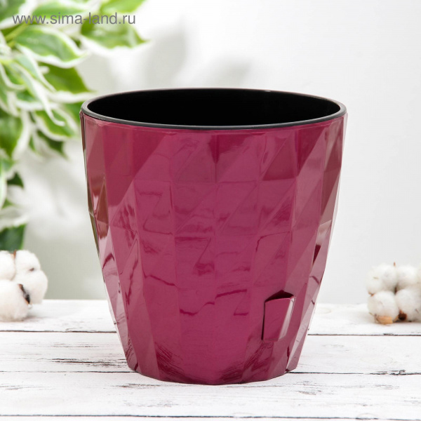 Кашпо с прикорневым поливом 3 л "Ruby", цвет фуксия 5188474