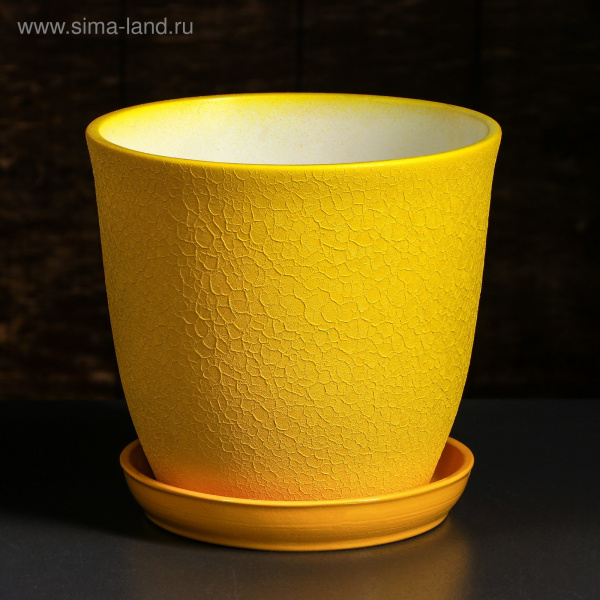 Кашпо "Глория" шелк желтое 2,0л 2634229