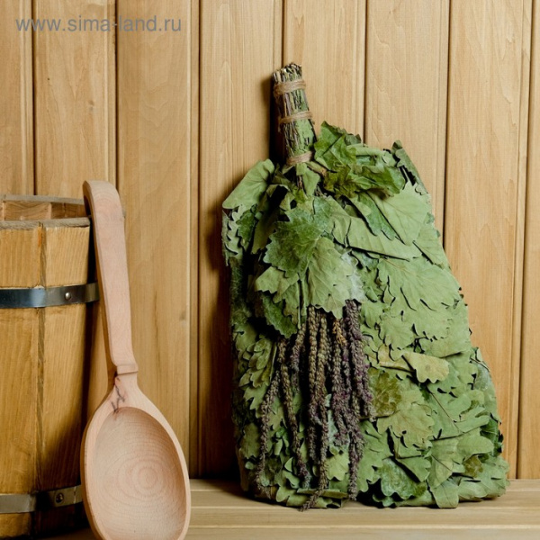 Веник для бани дубовый с шалфеем, в инд. упак. /4584056