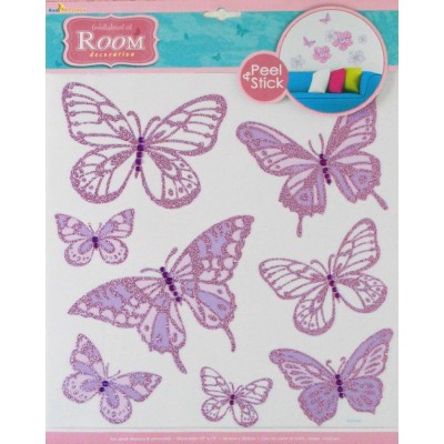 Бабочки со стразами сиреневые 7709RDA 