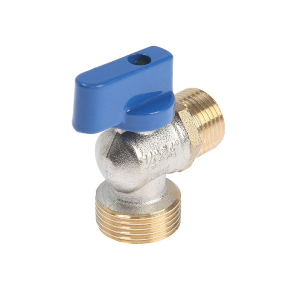 Кран шаровой ZEIN engr, для подключения бытовой техники, угловой, 1/2" × 3/4", латунь