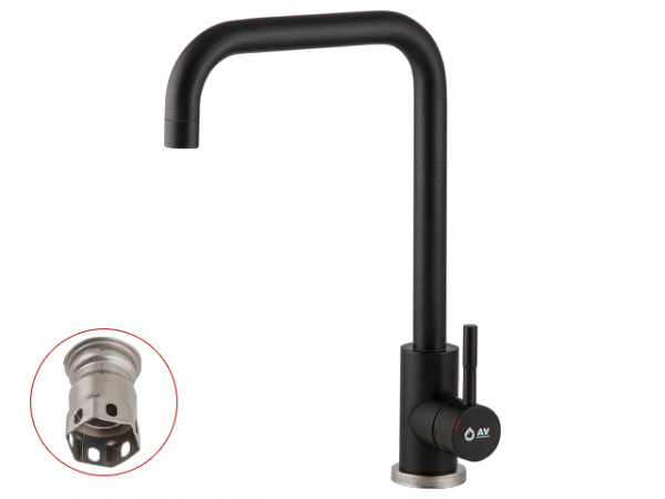 Смеситель для кухни (SUS 304) D35 AVZAR4-B304BK черный AV Engineering
