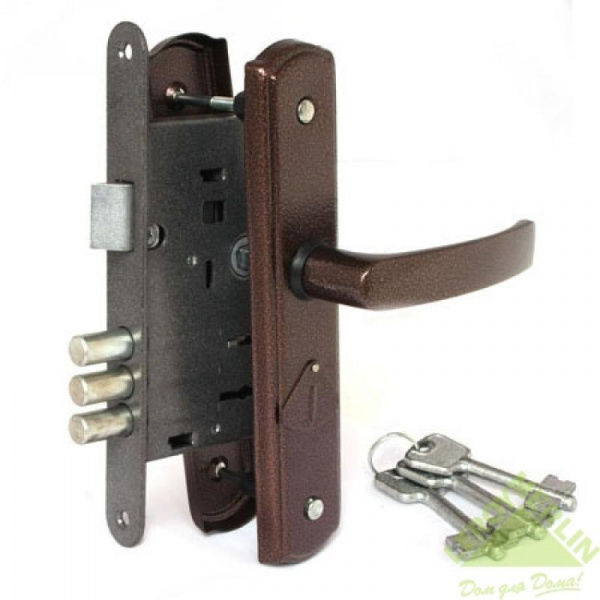 Замок врезной с ручкой 3В-9-4-1-4-09 медь /8733