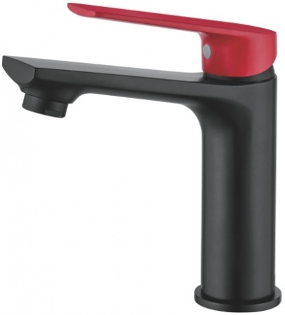 Смеситель для умывальника Accoona A90125F-1, черный/красный
