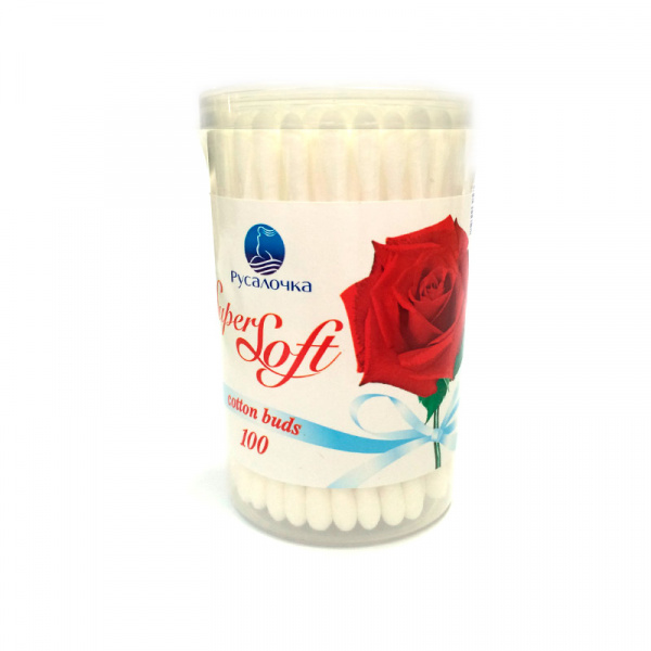 Ватные палочки РУСАЛОЧКА круг.баночка 100шт. 070154