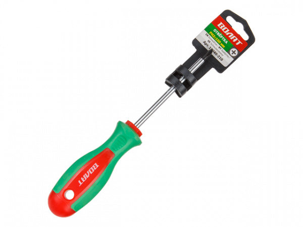 Отвертка "+" №2 100мм PH ВОЛАТ (крестовая Phillips, двухкомп. рукоятка) (18040-210)