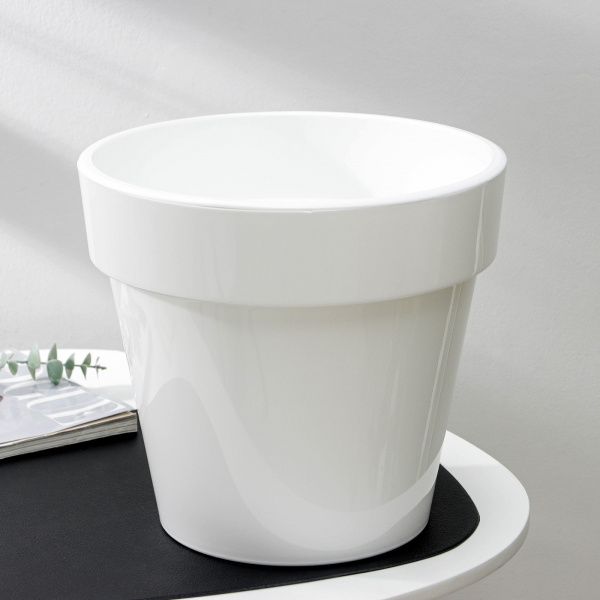 Кашпо для цветов со вставкой «Порто», 9 л, цвет белый /1989903