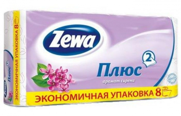 Бумага туалетная Зева+ 12рул. 2х-сл. Сирень
